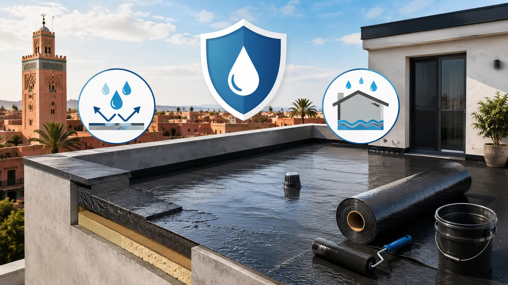 Étanchéité toit-terrasse au Maroc : stopper les infiltrations d'eau
