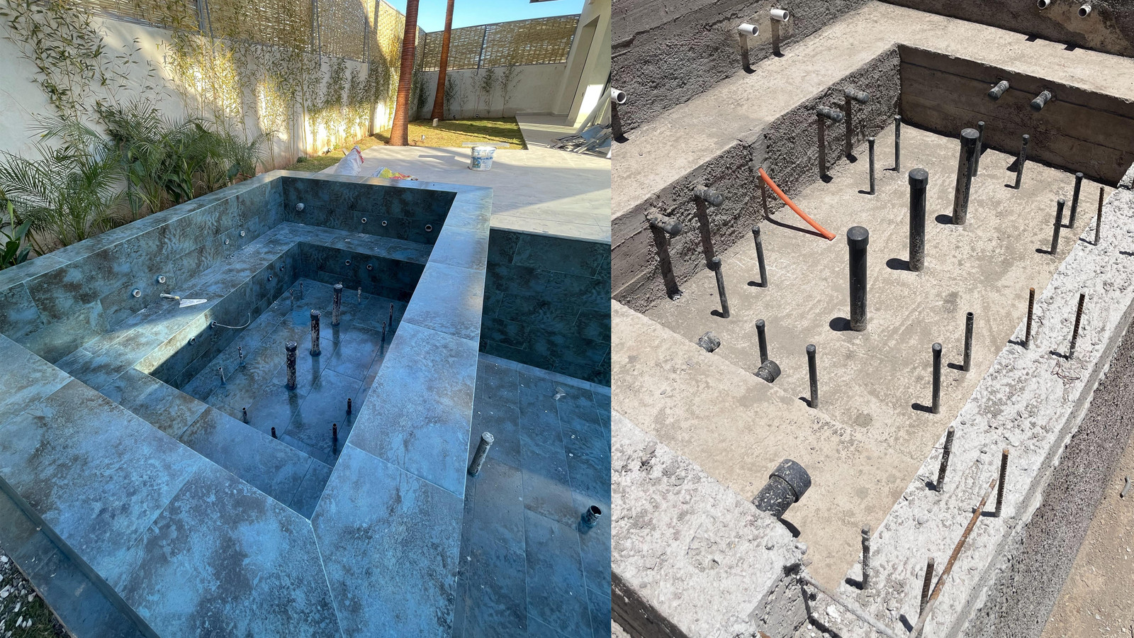 rénovation piscine béton marrakech avant après