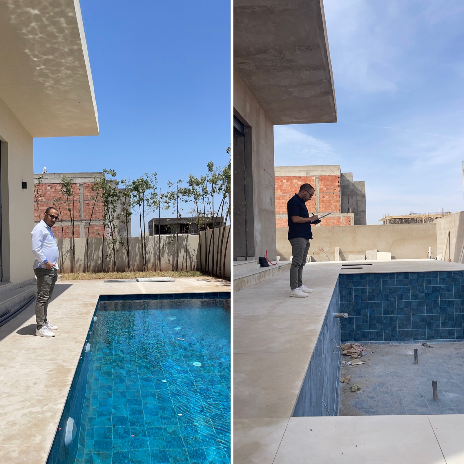 rénovation piscine villa marrakech avant après